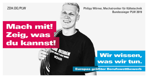 Ein Werbeplakat mit dem Text 