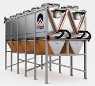 Ein industrielles Filter- oder Behälter-System mit mehreren Kammern und dem Logo 