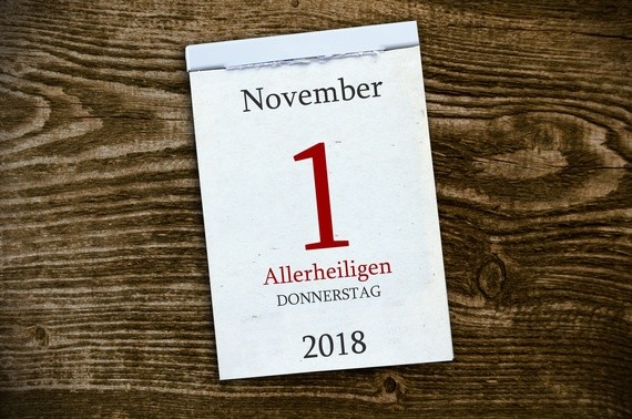 Ein Kalenderblatt für den 1. November 2018, der 