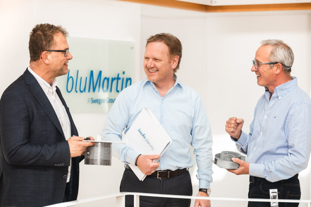 Von links: Thomas Schally, Dr. Reiner Borsdorf und Bernhard Martin (Abb. © BluMartin)