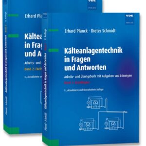 Zwei Bücher mit dem Titel "Kälteanlagentechnik in Fragen und Antworten" von Erhard Planck und Dieter Schmidt, erschienen bei VDE.