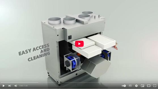 Kompaktlüftungsgerät VEX300T mit Top-Anschlüssen