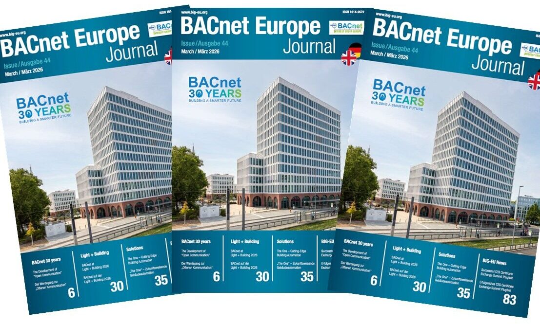 Neue Ausgabe des BACnet Europe Journal erschienen